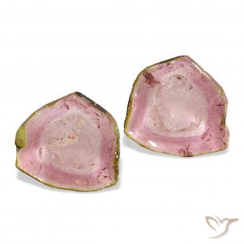 أحجار تورمالين ثنائية اللون طبيعية، فانسى، شفاف، وزنها 6.07 قيراط