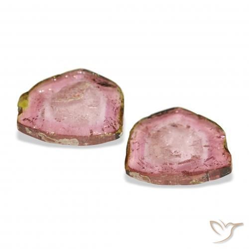 أحجار تورمالين ثنائية اللون طبيعية، فانسى، شفاف، وزنها 6.07 قيراط