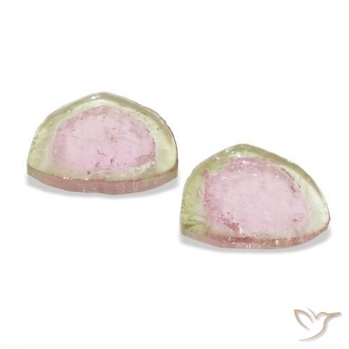 أحجار تورمالين بطيخى طبيعية، شكل خيالي، شفاف، وزنها 4.95 قيراط