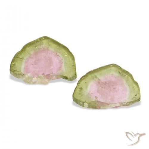 أحجار تورمالين بطيخى طبيعية، فانسى، شفاف، وزنها 5.44 قيراط