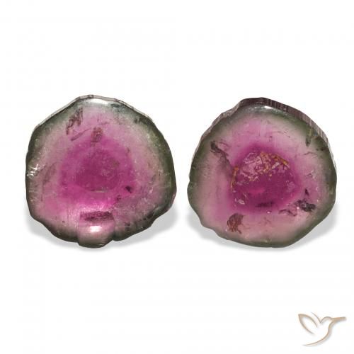 أحجار تورمالين بطيخى طبيعية، فانسى، شفاف، وزنها 5.56 قيراط