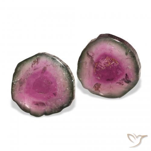 أحجار تورمالين بطيخى طبيعية، فانسى، شفاف، وزنها 5.56 قيراط