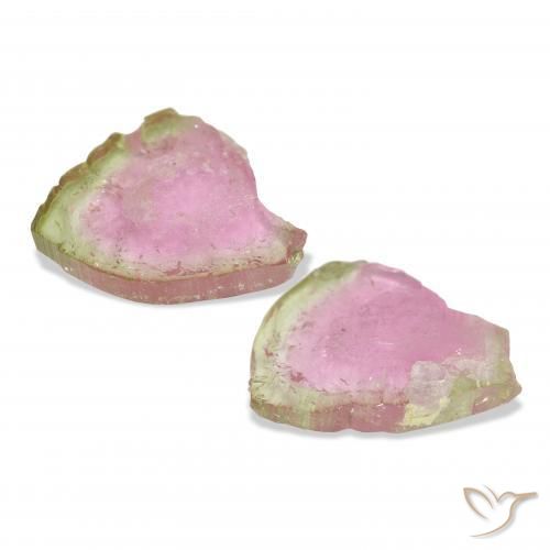 أحجار تورمالين بطيخى طبيعية، فانسى، شفاف، وزنها 15.90 قيراط