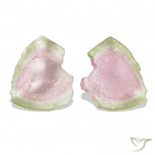 أحجار تورمالين ثنائية اللون طبيعية، فانسى، شفاف، وزنها 13.27 قيراط