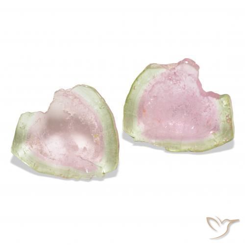 أحجار تورمالين ثنائية اللون طبيعية، فانسى، شفاف، وزنها 13.27 قيراط