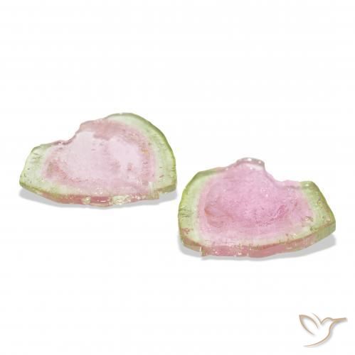 أحجار تورمالين ثنائية اللون طبيعية، فانسى، شفاف، وزنها 13.27 قيراط