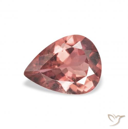 0.95ct طبيعي برتقالى محمر تورمالين, شكل الكمثرى, قليلا جدا