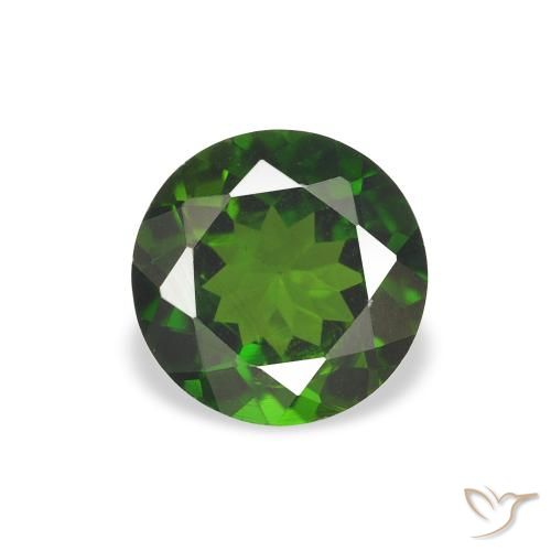 0.80ct طبيعي أخضر غامق تورمالين, دائري, VVS