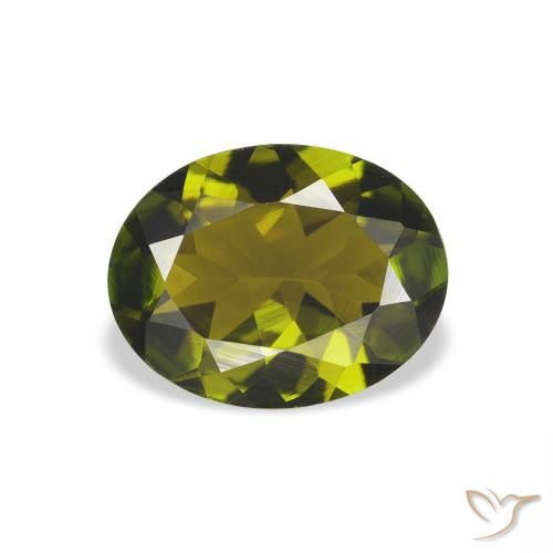 1.51ct طبيعي أخضر الغابة غامق تورمالين, بيضوي, VVS
