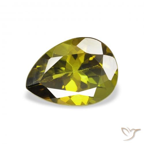 1.14ct طبيعي أخضر دافئ تورمالين, شكل الكمثرى, VVS-VS
