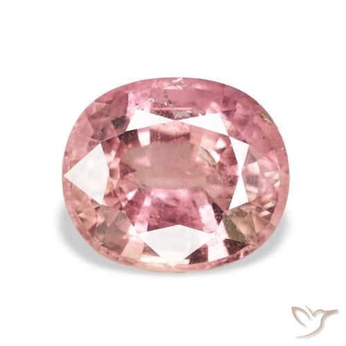 3.40ct طبيعي وردى فاقع فاتح تورمالين, بيضوي, VS-SI