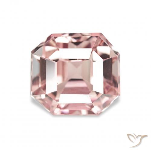 3.16ct وردى ترابى تورمالين, قص الزمرد, قليلا جدا