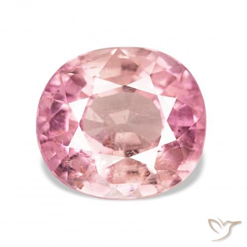 2.96ct وردى برتقالى تورمالين, بيضوي, قليلا جدا