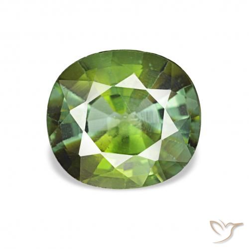 1.44ct أخضر متوسط تورمالين, وسادة, قليلا جدا