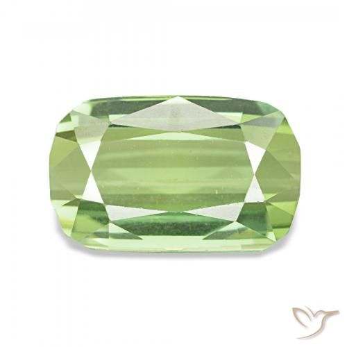 2.96ct أخضر مصفر تورمالين, وسادة, VVS