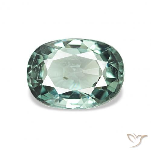 1.38ct أخضر رمادى تورمالين, وسادة, قليلا جدا