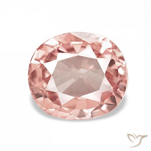 1.37ct وردى برتقالى تورمالين أحجار كريمة, بيضوي, VVS-VS
