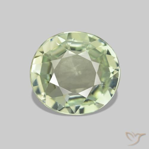 1.74ct أخضر رمادى تورمالين, بيضوي, VVS-VS