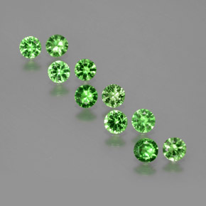 أحجار عقيق تسافوريت أخضر كهربائى طبيعية، قصة دائرى، قليلا جدا، وزنها 1.86 قيراط