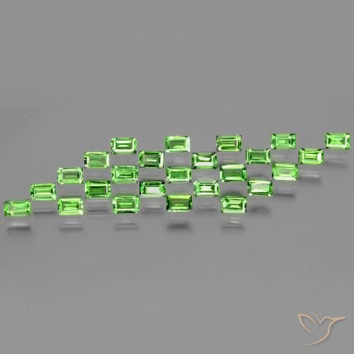 2.38ctw طبيعي أخضر حيوي عقيق تسافوريت, باجيت, قليلا جدا