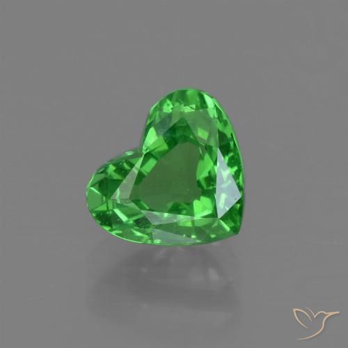 1.10ct طبيعي أخضر متوسط عقيق تسافوريت, قلب, VS-SI