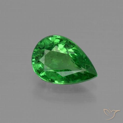 1.09ct طبيعي اخضر زاهى عقيق تسافوريت, شكل الكمثرى, VS-SI