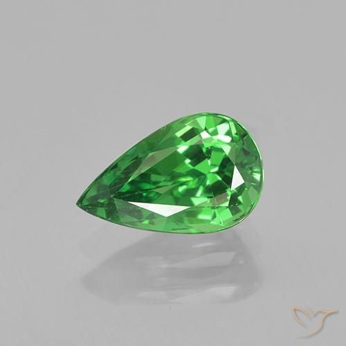 1.17ct طبيعي اخضر زاهى عقيق تسافوريت, شكل الكمثرى, قليلا جدا