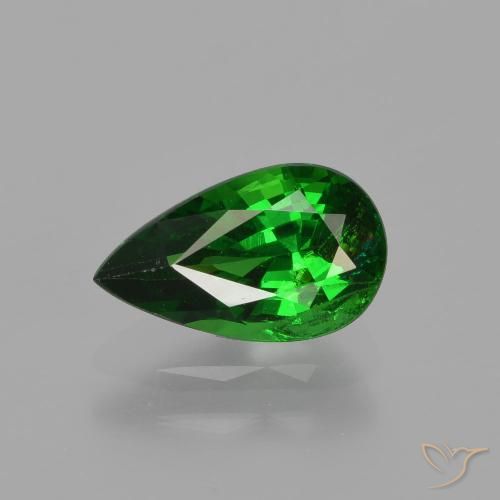 1.18ct طبيعي أخضر كثيف عقيق تسافوريت, شكل الكمثرى, SI