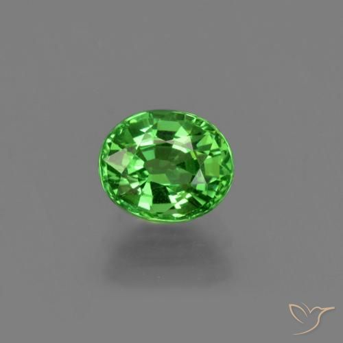 1.04ct طبيعي أخضر كهربائى عقيق تسافوريت, بيضوي, قليلا جدا