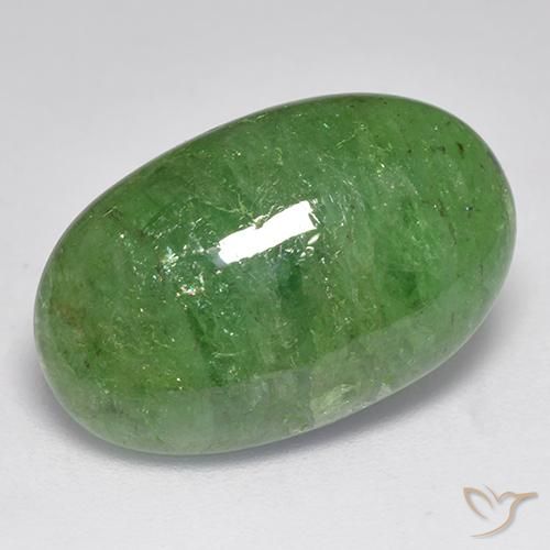 10.96ct طبيعي أخضر متوسط عقيق تسافوريت, بيضوي, نصف شفاف