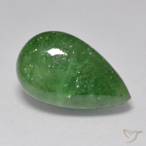 7.32ct طبيعي أخضر متوسط عقيق تسافوريت, شكل الكمثرى, نصف شفاف