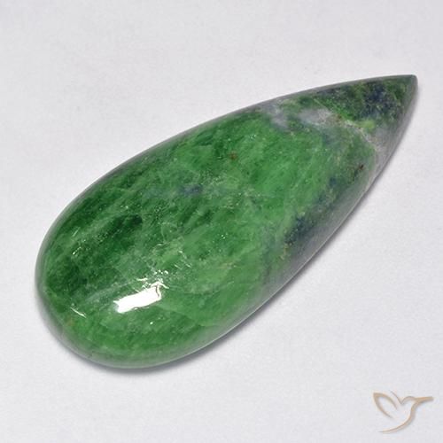 29.23ct طبيعي أخضر غامق عقيق تسافوريت, شكل الكمثرى, غير شفاف