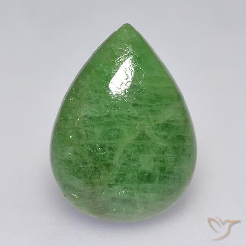 10.24ct طبيعي ليمون اخضر عقيق تسافوريت, شكل الكمثرى, نصف شفاف
