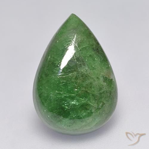 10.68ct طبيعي أخصر كروم عقيق تسافوريت, شكل الكمثرى, نصف شفاف