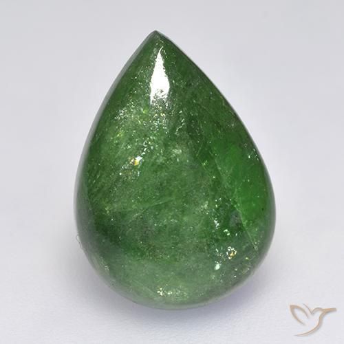 10.24ct طبيعي أخضر متوسط عقيق تسافوريت, شكل الكمثرى, نصف شفاف