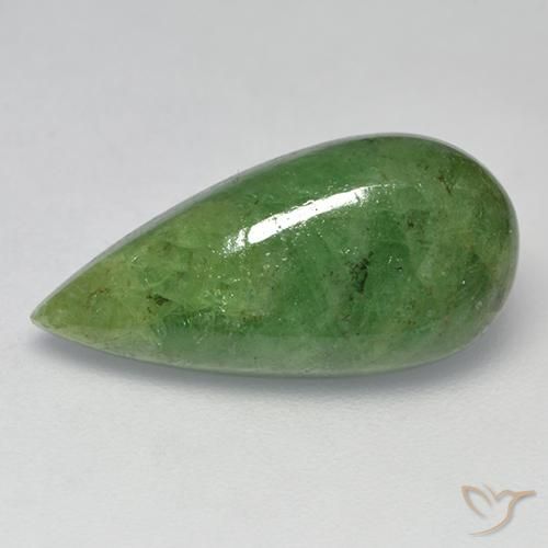 6.64ct طبيعي أخضر متوسط عقيق تسافوريت, شكل الكمثرى, نصف شفاف