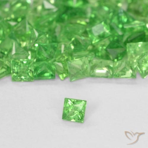 0.07ct طبيعي أخضر حيوي عقيق تسافوريت, مربع, SI