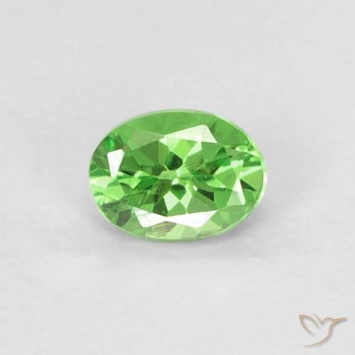 0.22ct طبيعي أخضر حيوي عقيق تسافوريت, بيضوي, VVS