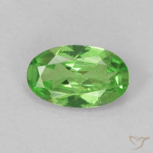 0.24ct طبيعي أخضر حيوي عقيق تسافوريت, بيضوي, قليلا جدا