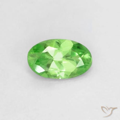 0.23ct طبيعي أخضر حيوي عقيق تسافوريت, بيضوي, VVS-VS