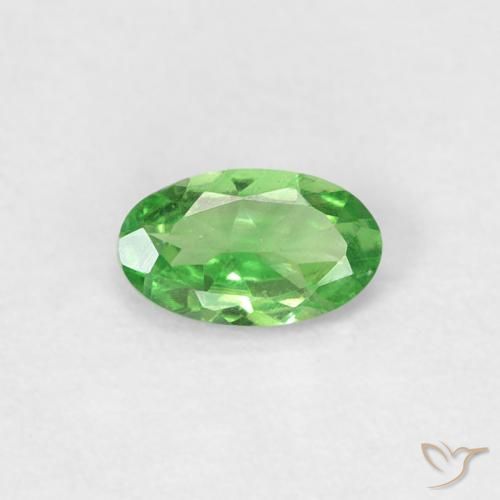 0.22ct طبيعي أخضر حيوي عقيق تسافوريت, بيضوي, VVS-VS