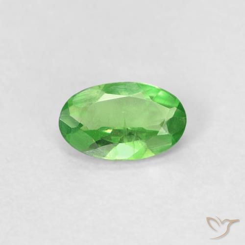 0.26ct طبيعي أخضر حيوي عقيق تسافوريت, بيضوي, VVS-VS