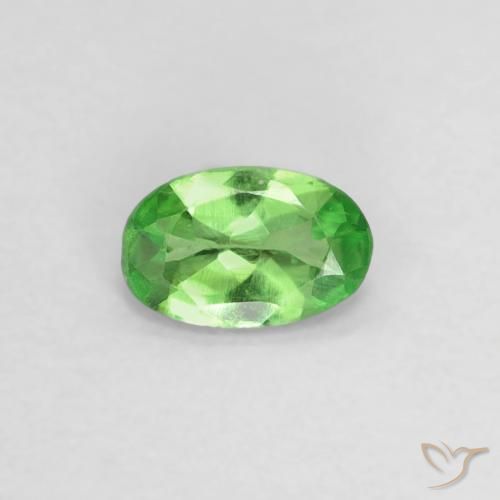 0.21ct طبيعي اخضر زاهى عقيق تسافوريت, بيضوي, VVS
