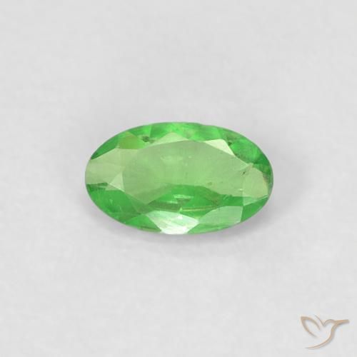 0.27ct طبيعي أخضر حيوي عقيق تسافوريت, بيضوي, VVS