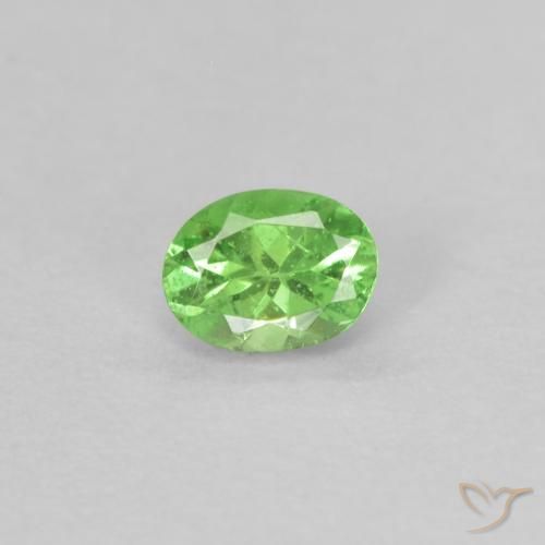 0.18ct طبيعي أخضر حيوي عقيق تسافوريت, بيضوي, قليلا جدا