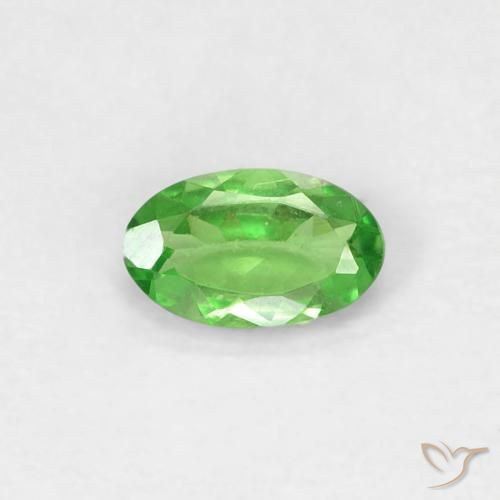 0.25ct طبيعي أخضر حيوي عقيق تسافوريت, بيضوي, VVS