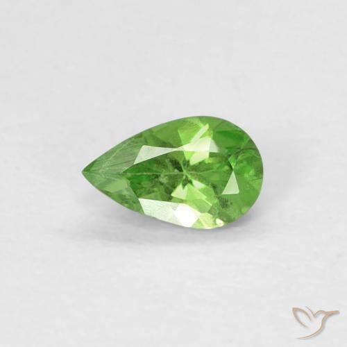 0.26ct طبيعي أخضر حيوي عقيق تسافوريت, شكل الكمثرى, VVS-VS