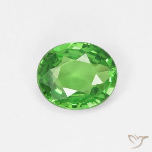 0.71ct طبيعي أخضر متوسط عقيق تسافوريت, بيضوي, قليلا جدا