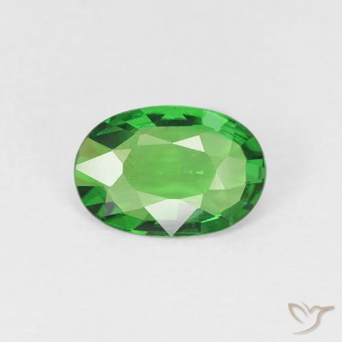 0.75ct طبيعي أخضر كهربائى عقيق تسافوريت, بيضوي, قليلا جدا