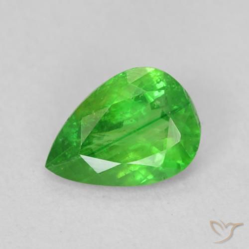 0.82ct طبيعي أخضر حيوي عقيق تسافوريت, شكل الكمثرى, VS-SI